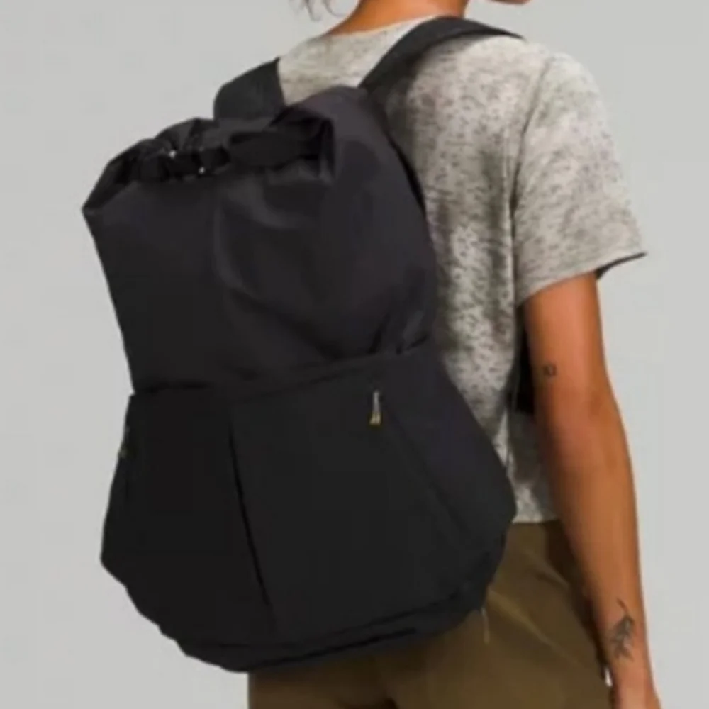 lululemon expandable backpack Amazon.com | New Crew (Black) Exterior Zippered Pockets To Secure Your Valuables Lululemon athletica Cruiser Travel Backpack